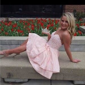 Mac Duggal Strapless Pink Dress